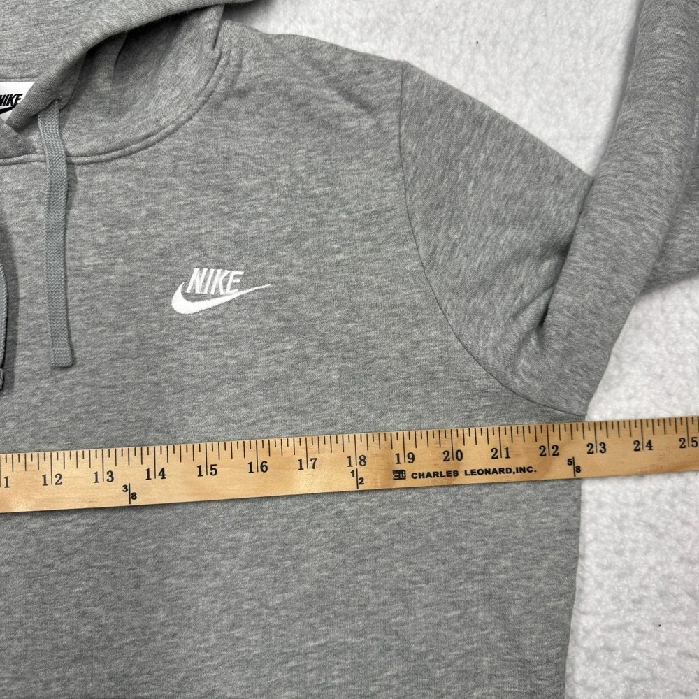 Nike Sportswear Club Fleece Pullover Hoodie Gray Logo DQ5793-010 Women's Size M - Picture 6 of 9